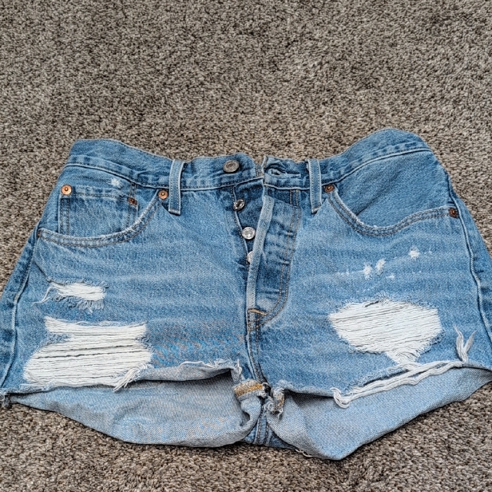 Stylish Distressed Blue Jean Shorts
